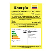 Lavadora LG wo16mg2s6p, tarjeta de consumo energético.