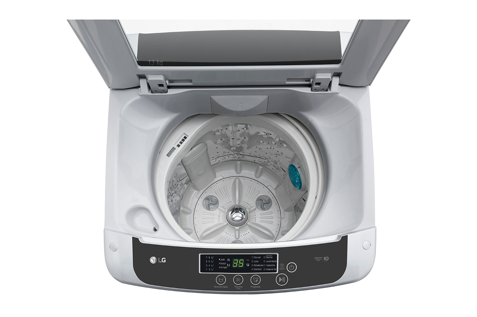 LG Lavadora Carga Superior WT13DPBK  13Kg/28lbs - TurboDrum - Color Plata, WT13DPBK