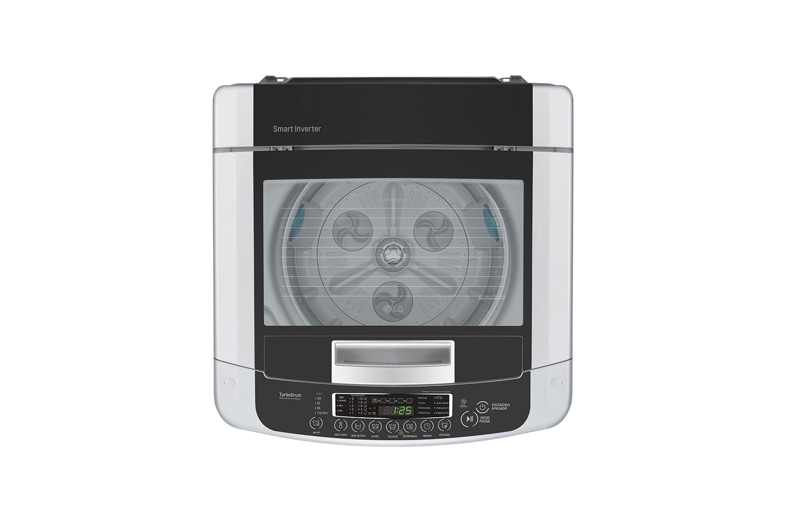 LG Lavadora LG Motor Smart Inverter, Smart Motion+Turbo Drum®, Pre-lavado+Normal, Carga Superior, 40lbs/18kg, color Gris, WT18DPB