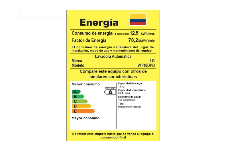 LG Lavadora LG Motor Smart Inverter, Smart Motion+Turbo Drum®, Pre-lavado+Normal, Carga Superior, 40lbs/18kg, color Gris, WT18DPB