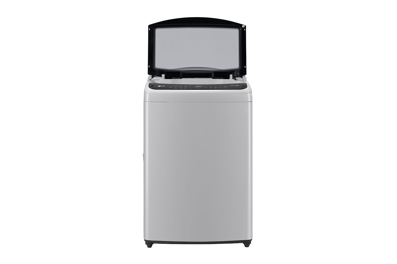 Lavadora LG WT18DV6, vista frontal con puerta abierta.