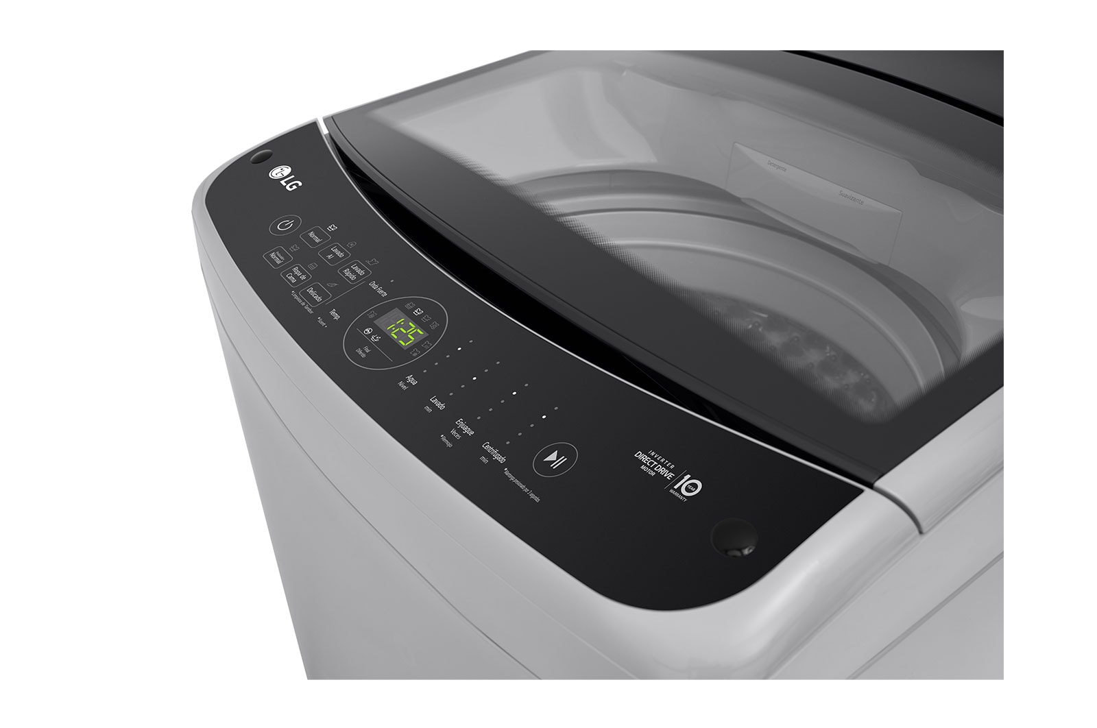 Lavadora LG WT18DV6, vista izquierda del panel de control.