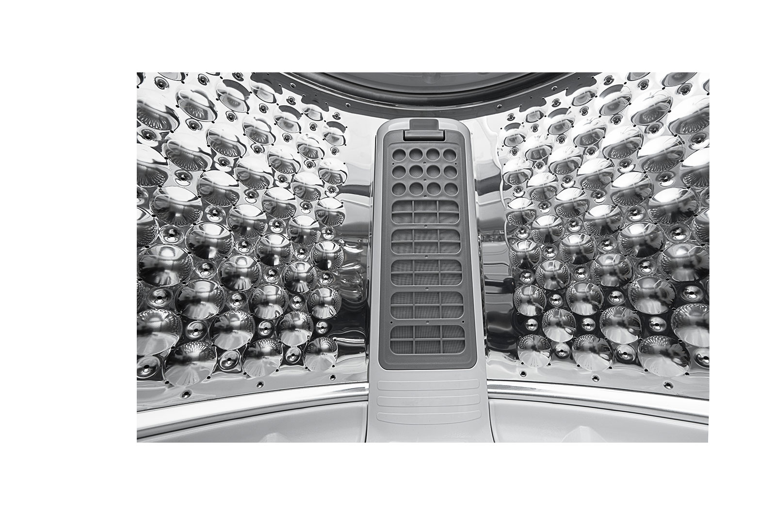 Lavadora LG WT18DV6, vista interior del tanque desde dentro.