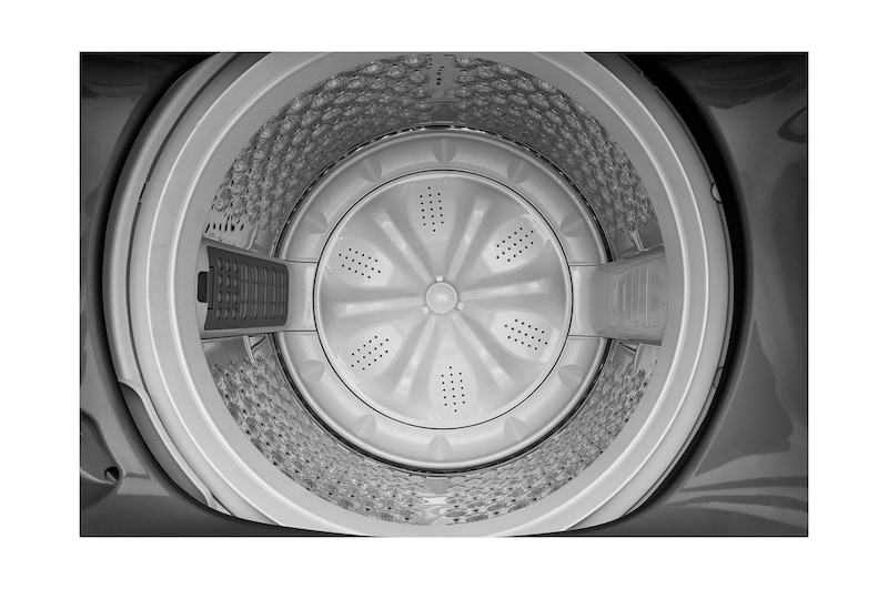 Lavadora LG WT18MV6, interior del tanque desde afuera.