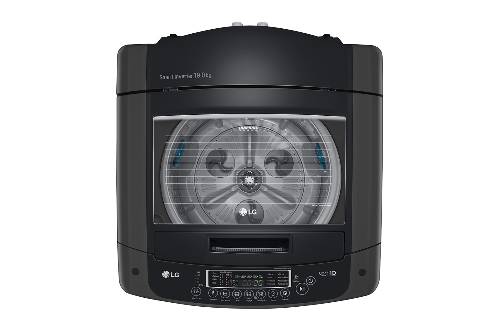 LG Lavadora carga superior 19kg /41lbs -Smart Motion -Negro claro-WT19BPB, WT19BPB