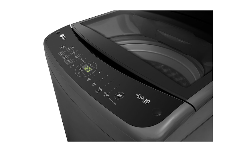 Lavadora de carga superior WT19MV6 vista frontal derecha mostrando el panel de control.