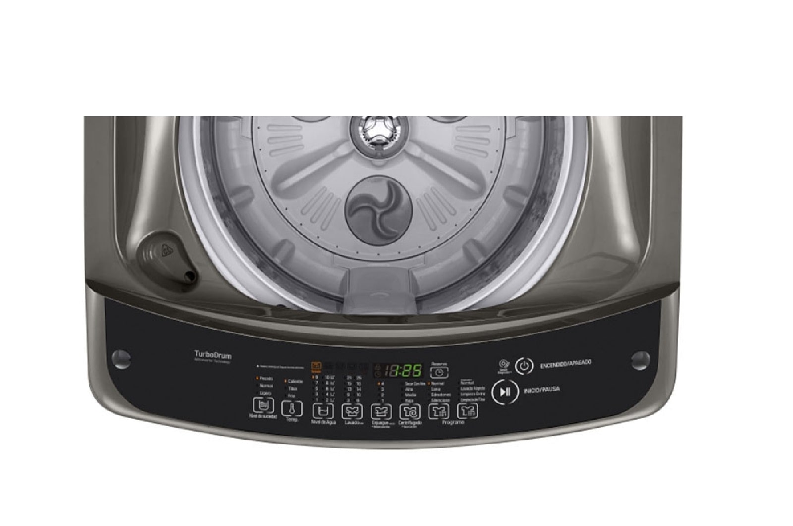 LG Lavadora de Carga Superior Acabado oscuro con motor Smart Inverter y capacidad total de 42lbs/19 kilos, WT19VSB