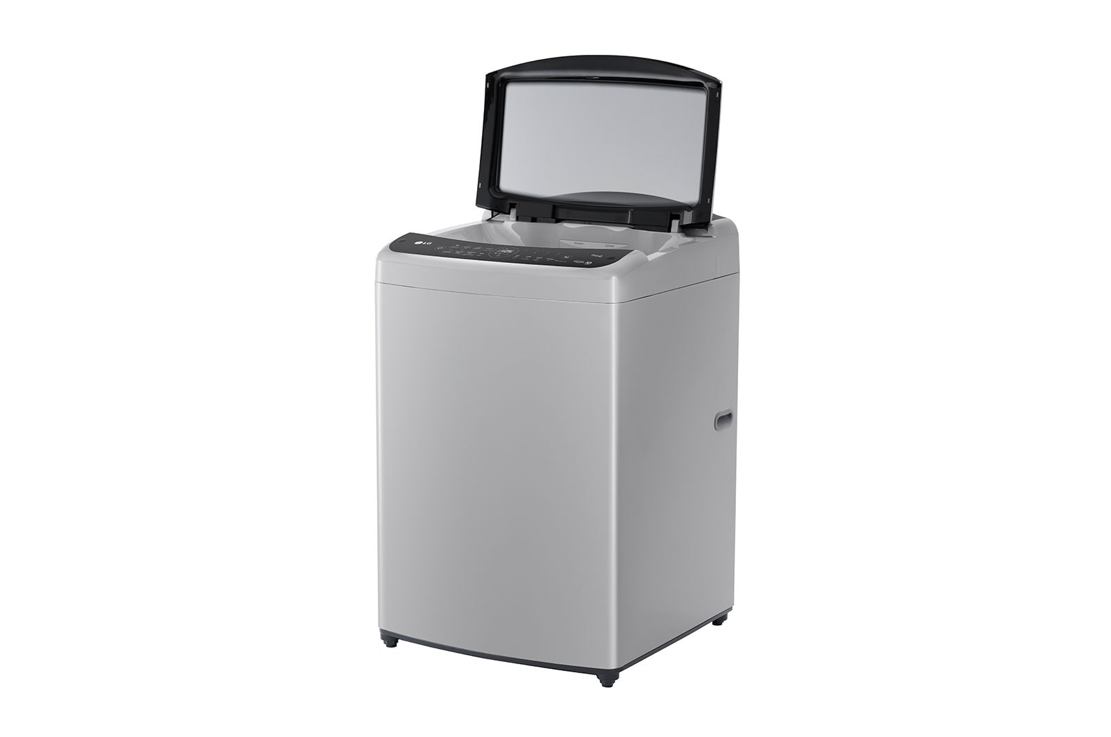 Lavadora LG wt21dv6, vista frontal derecha con puerta abierta.