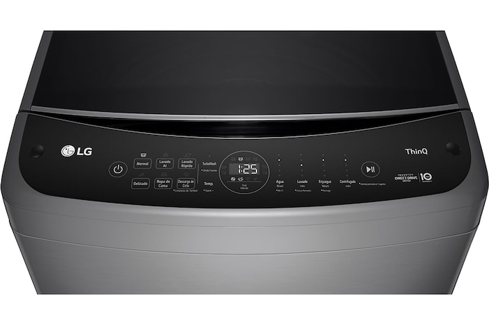 Lavadora LG WT21VV6 vista frontal del panel de control.