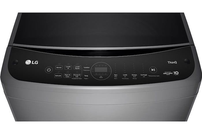Lavadora LG WT21VV6 vista frontal del panel de control.