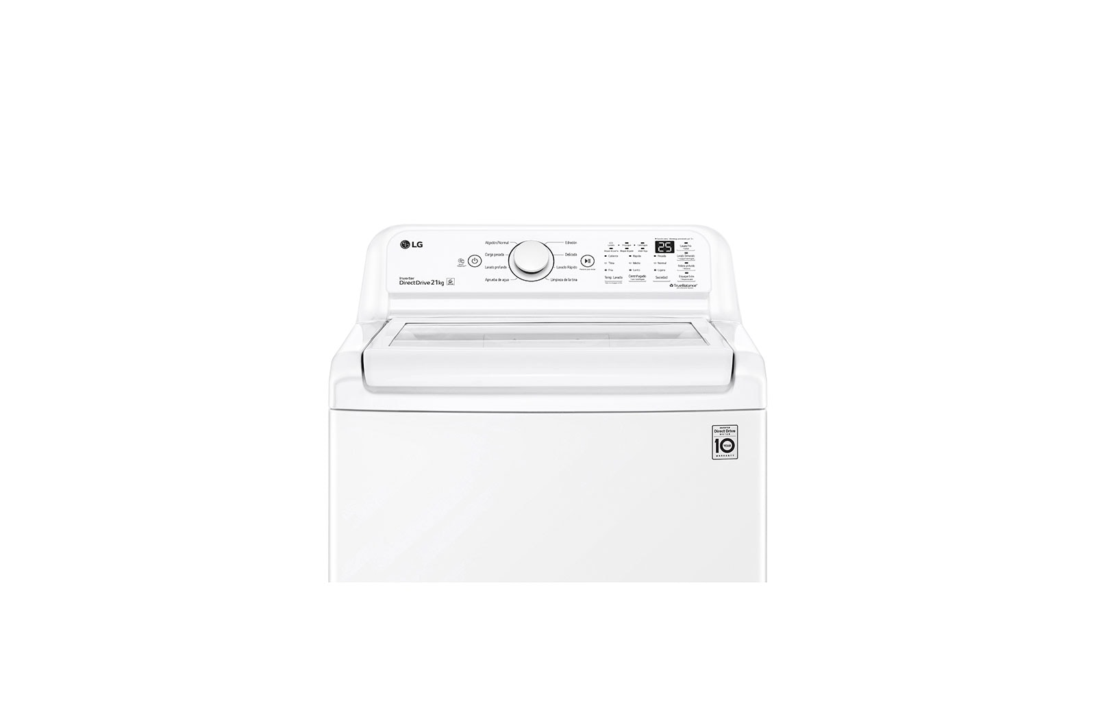 LG Lavadora LG Carga Superior con Agitador Inverter DD con 6 Motion DD 21 Kg - Blanco, WT21WT6HKA