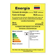 LG Lavadora Carga Superior HEDD 22kg Carga Superior, Color Negro, Tecnología TurboWash 3D, WT22BS6HP