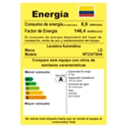 Lavadora LG WT23VT6HA tarjeta de consumo energético.