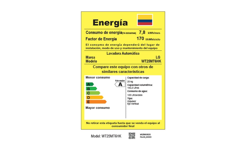 LG Lavadora LG Carga Superior 25Kg Negro 6 Motion™ TurboWash3D™, WT25MT6HK