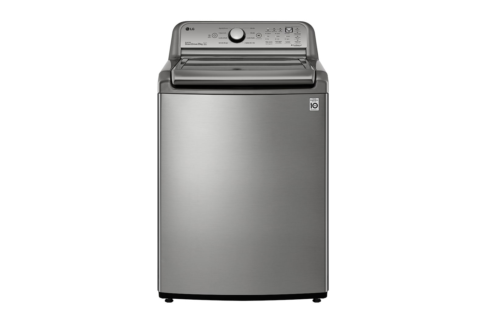 Vista frontal de la Lavadora LG Carga Superior Inverter DD