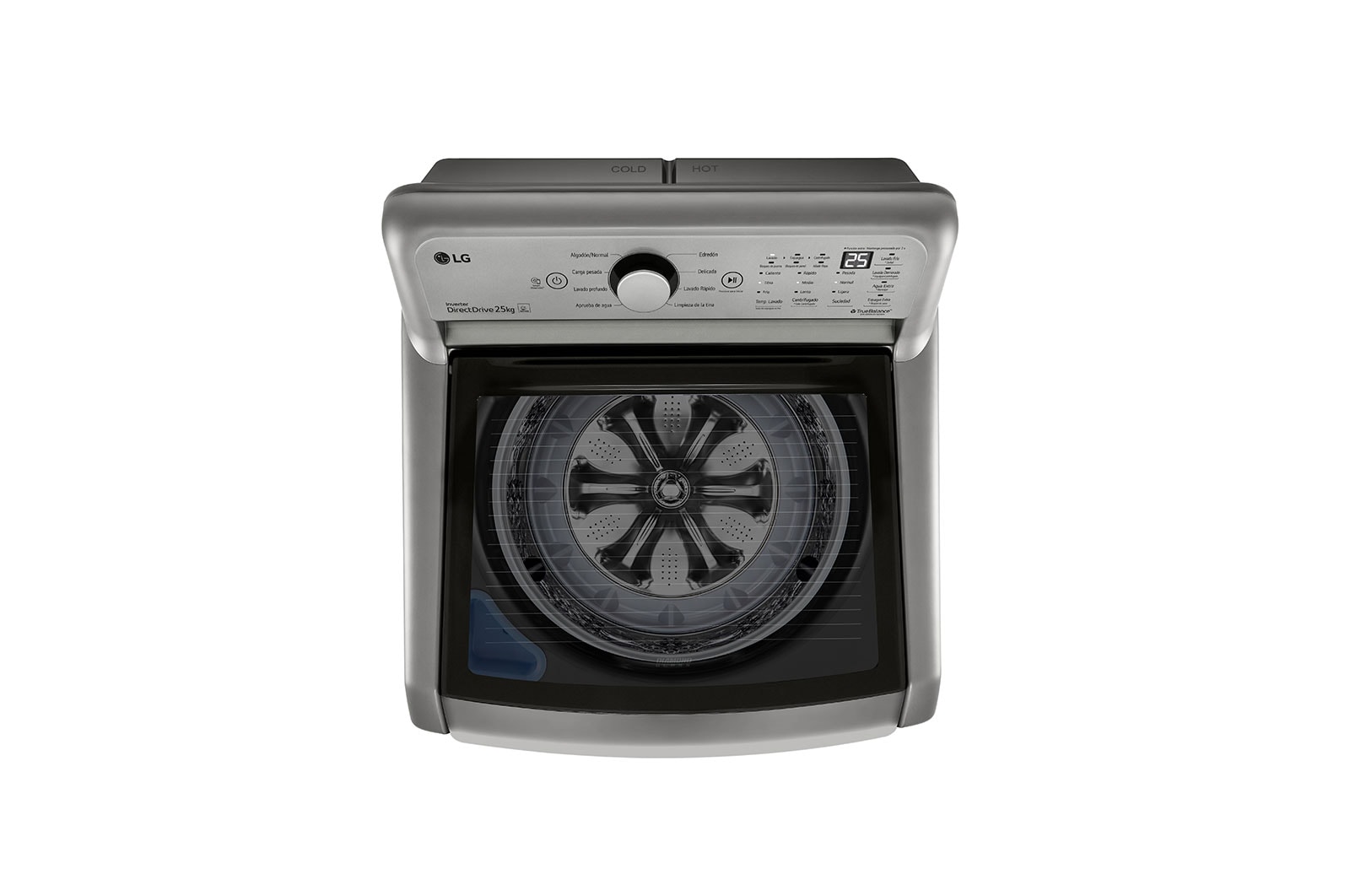 LG Lavadora LG Carga Superior Inverter DD con sistema 6 Motion DD 25 Kg - Silver, WT25VT6HK