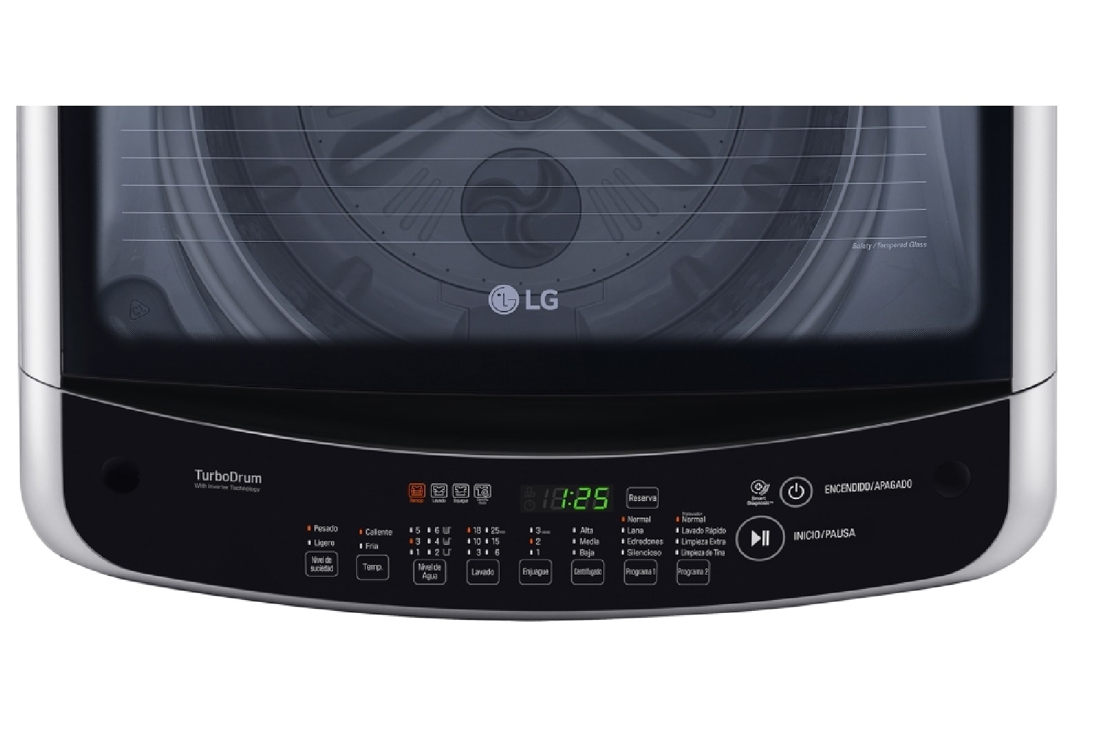 LG Lavadora LG Motor Smart Inverter, Smart Motion+Turbo Drum™, Pre-lavado+Normal, Carga Superior, 20lbs/9kg, color Gris, WT9DSBP