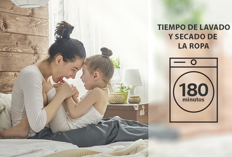 Ahorra tiempo en el lavado con Lava-Secadora LG.