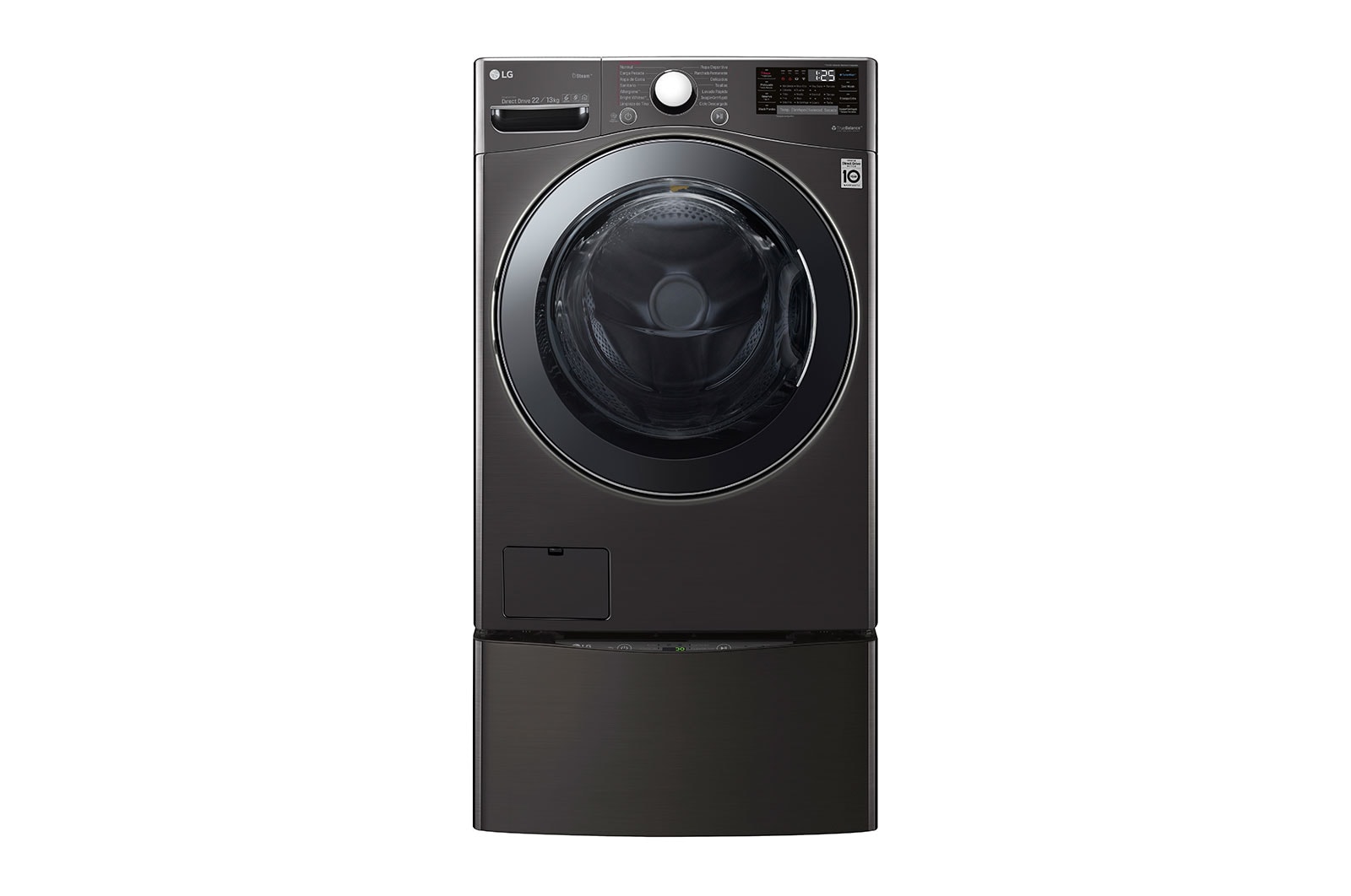 Vista frontal de Set TWINWash™ Lava-Secadora Capacidad Total 25,5kg/56lbs WD22BV2S6B_WD100CB TWD22BV2S