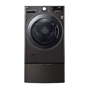 Vista frontal de Set TWINWash™ Lava-Secadora Capacidad Total 25,5kg/56lbs WD22BV2S6B_WD100CB TWD22BV2S