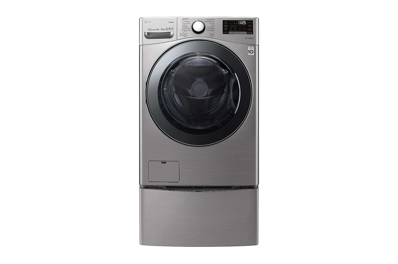 Vista frontal de TWINWash™ Lava-Secadora Capacidad Total 25,5kg/56lbs WD22VV2S6B_WD100CV TWD22VV2S