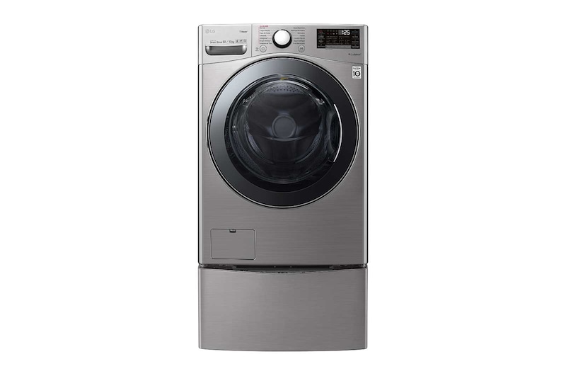 Vista frontal de TWINWash™ Lava-Secadora Capacidad Total 25,5kg/56lbs WD22VV2S6B_WD100CV TWD22VV2S