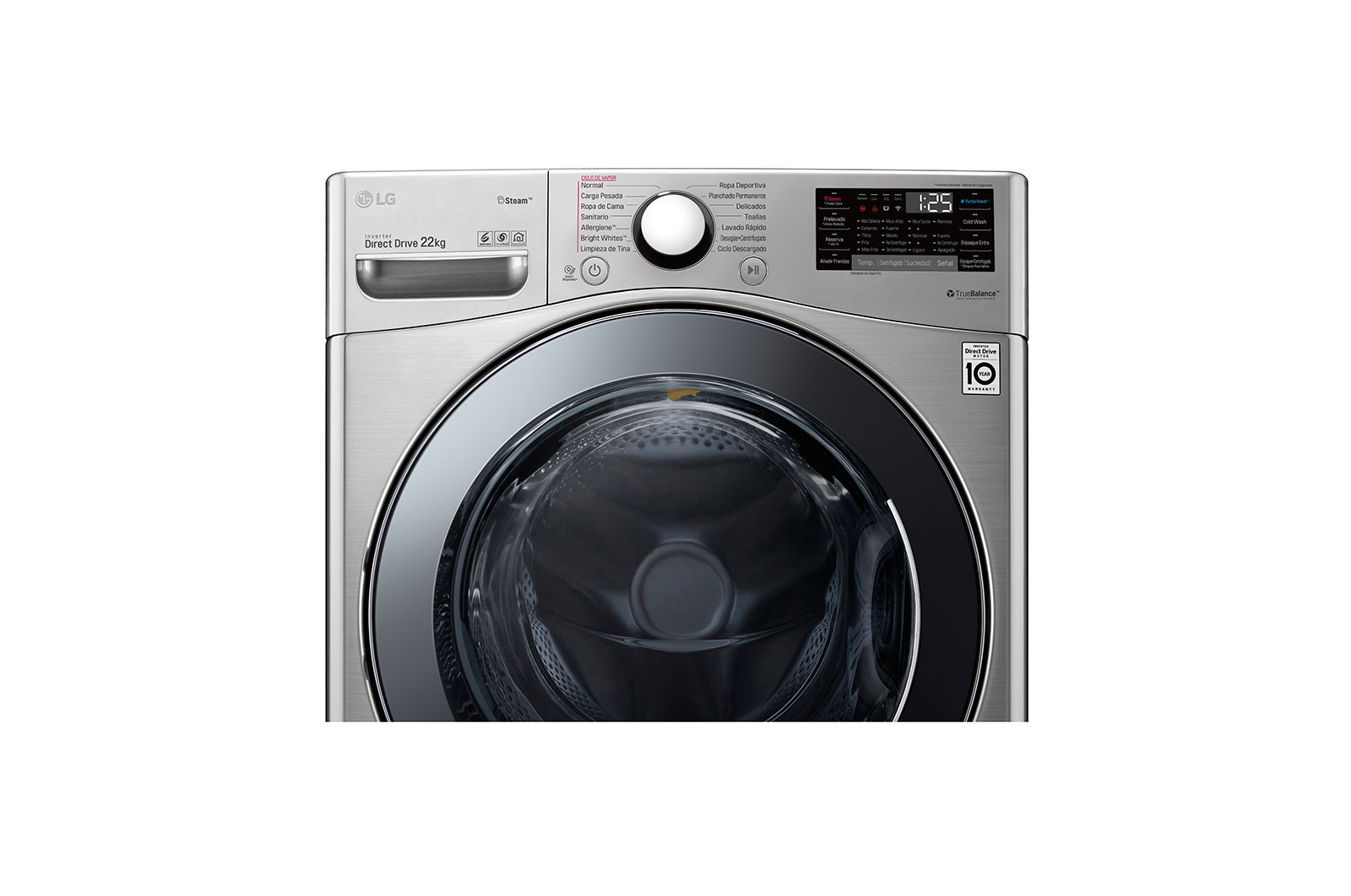 LG Set TWINWash™ Lavadora Capacidad Total 25,5kg/56lbs WM22VV2S6B_WD100CV, TWO22VV2S