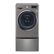 Vista frontal de LG TWINWash TWW12SB6D2 Capacidad Total 14 kg Set Lavadora/Secadora Carga Frontal y TWINWash®Mini TWW12SB6D2