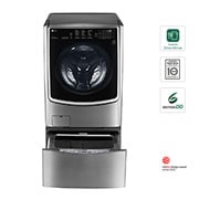 Vista frontal de LG TWINWash®TWW22VTS2 Set Lavadora/Secadora Carga Frontal y TWINWash®Mini Capacidad Total 25,5 Kgs WD22VTS6_WD100CV TWW22VTS2
