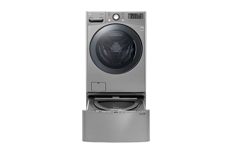 Vista frontal de LG TWINWash® TWW22VVS2  Set Lavadora Carga Frontal y TWINWash® Mini Capacidad Total 25,5 Kgs WM22VVS6_WD100CV TWW22VVS2