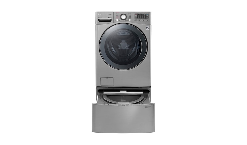 Vista frontal de LG TWINWash® TWW22VVS2  Set Lavadora Carga Frontal y TWINWash® Mini Capacidad Total 25,5 Kgs WM22VVS6_WD100CV TWW22VVS2