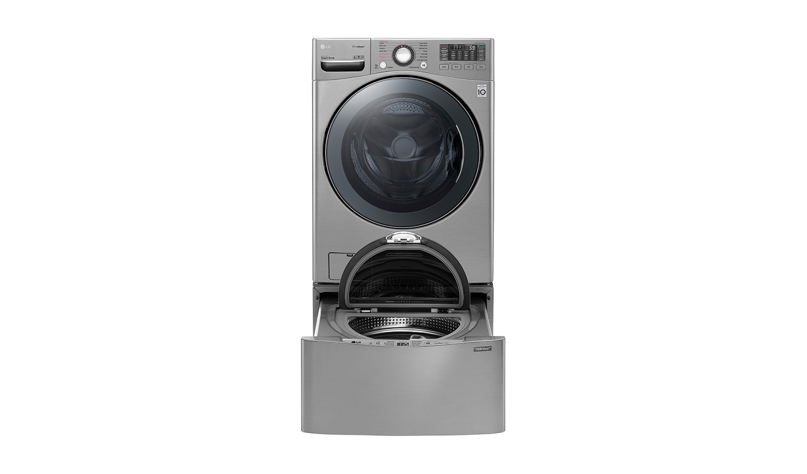 LG TWINWash® TWW22VVS2  Set Lavadora Carga Frontal y TWINWash® Mini Capacidad Total 25,5 Kgs WM22VVS6_WD100CV, TWW22VVS2