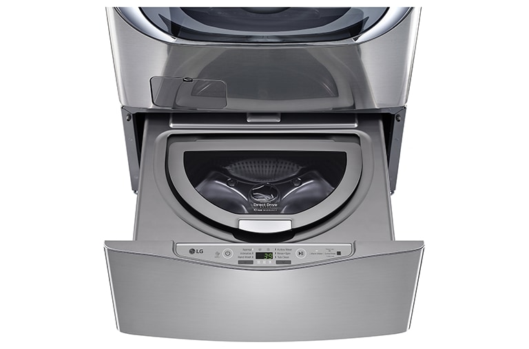 Vista frontal de Lavadora TWINWash Mini ™, 3.5kg, 3Motion, Smart Diagnosis, lavado de prendas delicadas, color plateado WD100CV