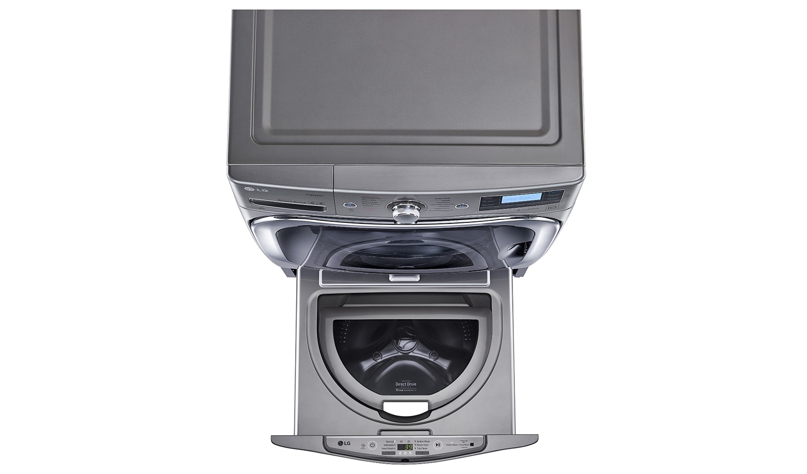 LG Lavadora TWINWash Mini ™, 3.5kg, 3Motion, Smart Diagnosis, lavado de prendas delicadas, color plateado, WD100CV