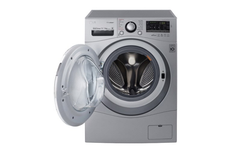LG Lavadora/Secadora Carga Frontal, 26lbs/12kg, 6MotionDD, Eco Hybrid, color Plateado, WD1245RDS