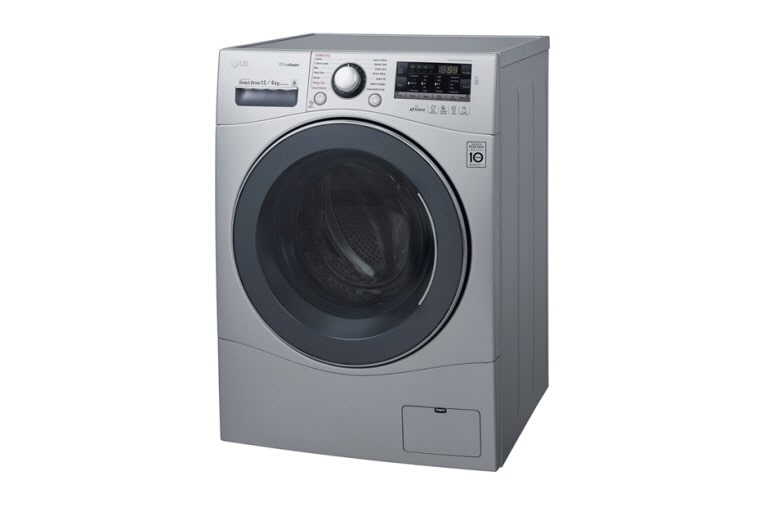 LG Lavadora/Secadora Carga Frontal, 26lbs/12kg, 6MotionDD, Eco Hybrid, color Plateado, WD1245RDS