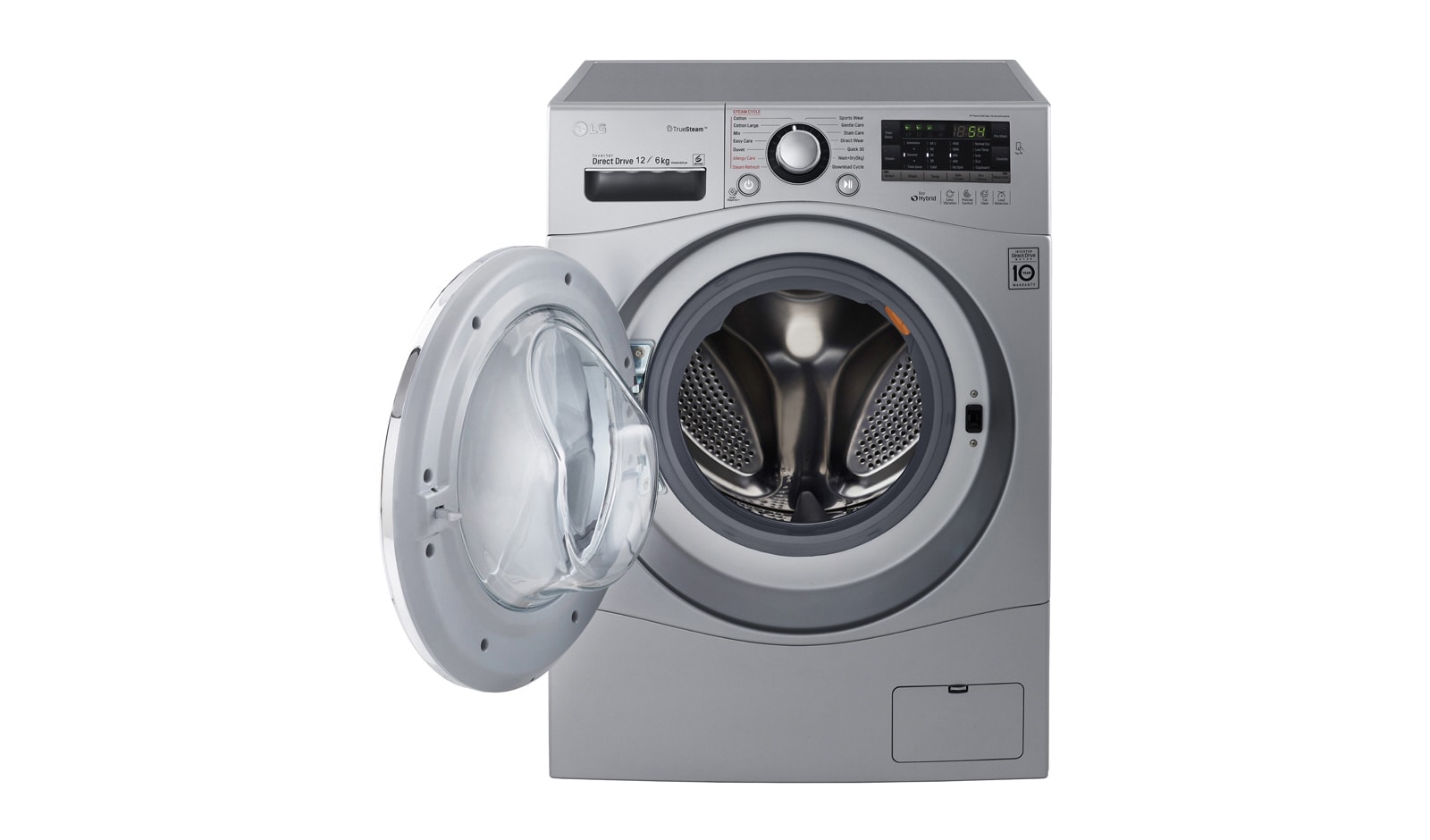 LG Lavadora/Secadora Carga Frontal, 26lbs/12kg, 6MotionDD, Eco Hybrid, color Plateado, WD1245RDS