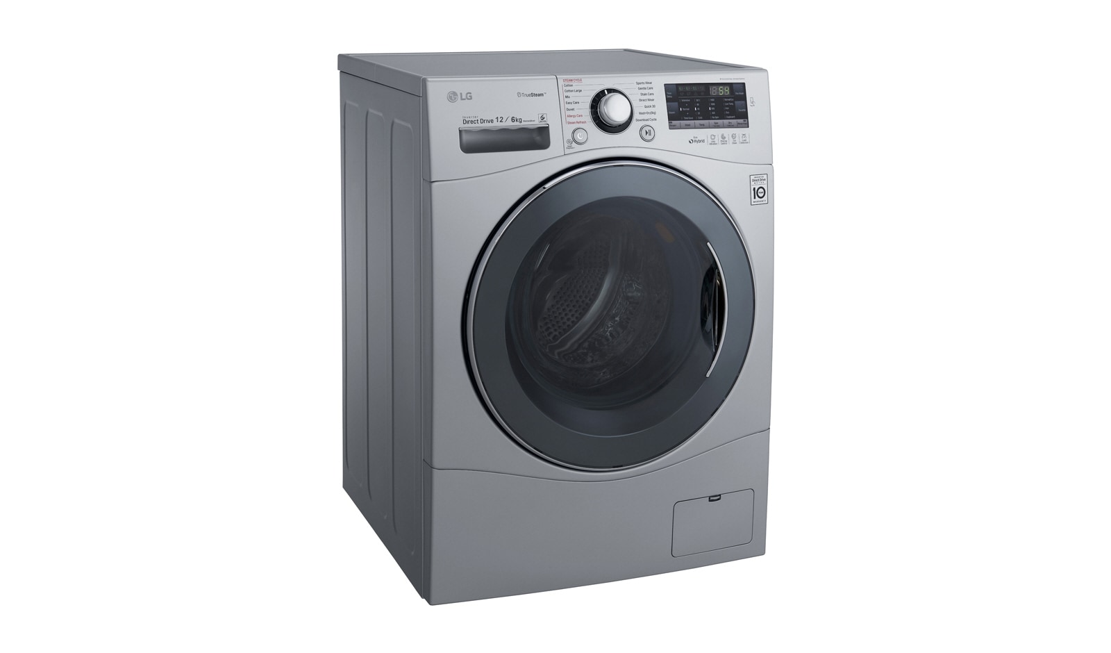 LG Lavadora/Secadora Carga Frontal, 26lbs/12kg, 6MotionDD, Eco Hybrid, color Plateado, WD1245RDS