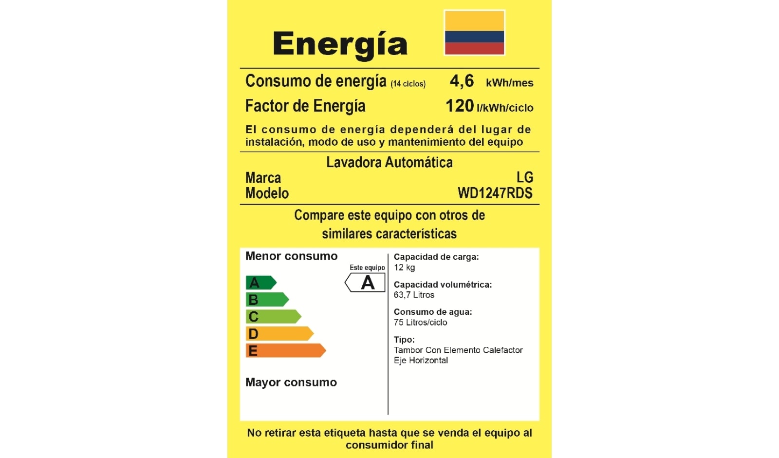 LG Lavadora/Secadora Carga Frontal, 26lbs/12kg, 6MotionDD, Eco Hybrid, color Tipo Acero Inox, WD1247RDS