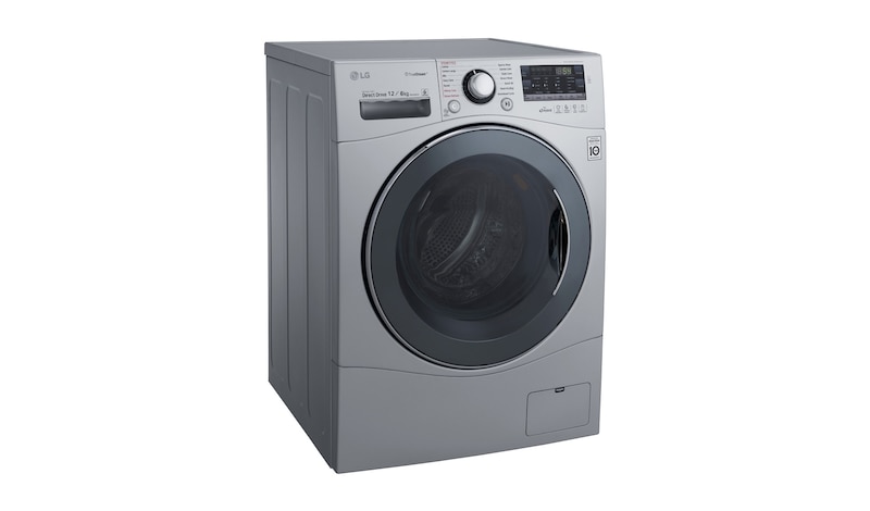 LG Lavadora/Secadora Carga Frontal, 26lbs/12kg, 6MotionDD, Eco Hybrid, color Tipo Acero Inox, WD1247RDS