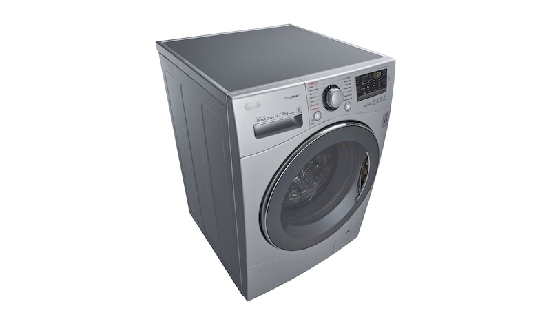 LG Lavadora/Secadora Carga Frontal, 26lbs/12kg, 6MotionDD, Eco Hybrid, color Tipo Acero Inox, WD1247RDS