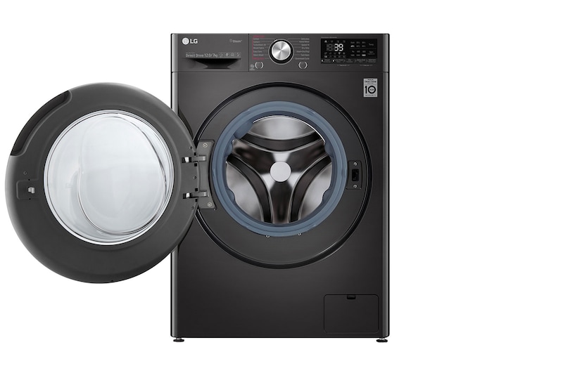 LG Lava-Secadora Carga Frontal VIVACE Black Steel Negro Tipo Acero Inox, WD12BVC2S6C