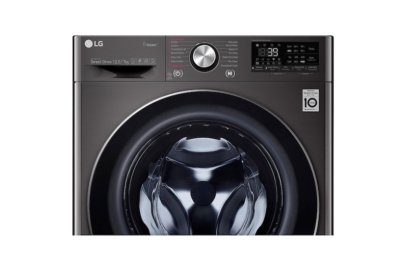 LG Lava-Secadora Carga Frontal VIVACE Black Steel Negro Tipo Acero Inox, WD12BVC2S6C