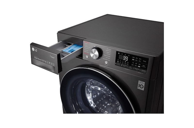 LG Lava-Secadora Carga Frontal VIVACE Black Steel Negro Tipo Acero Inox, WD12BVC2S6C