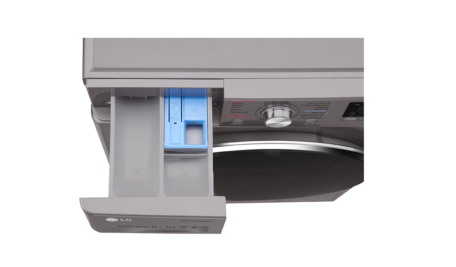 LG Lavadora/Secadora Carga Frontal, 26lbs/12kg, 6MotionDD, Eco Hybrid, color Stone Silver, WD12SB6
