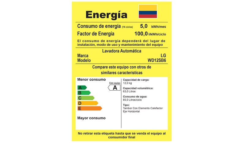 LG Lavadora/Secadora Carga Frontal, 26lbs/12kg, 6MotionDD, Eco Hybrid, color Stone Silver, WD12SB6