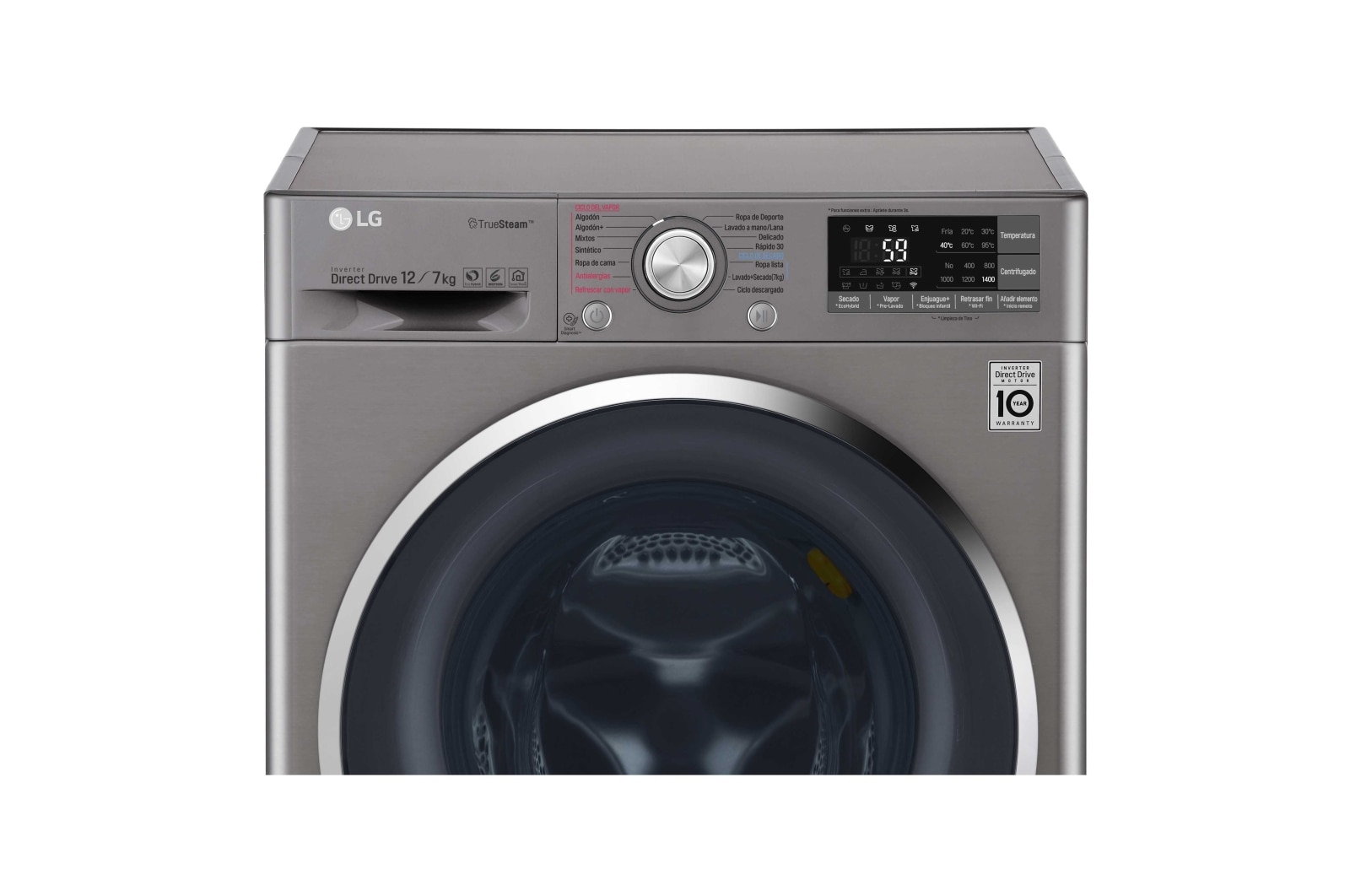 LG Lavadora/Secadora Carga Frontal, 26lbs/12kg, 6MotionDD, Eco Hybrid, WD12SB6D