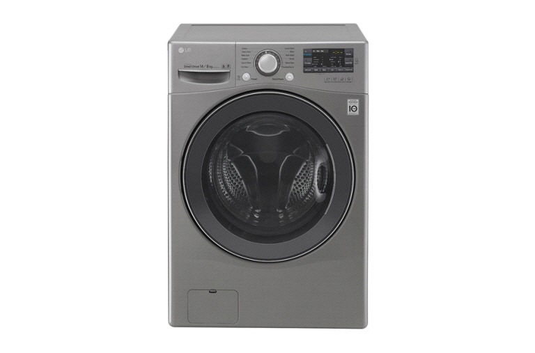 Vista frontal de Lavasecadora, 14/8Kg Carga Frontal, 6MotionDD, TurboWash™, color Tipo Acero Inox\t\t\t\t\t\t WD1477RD
