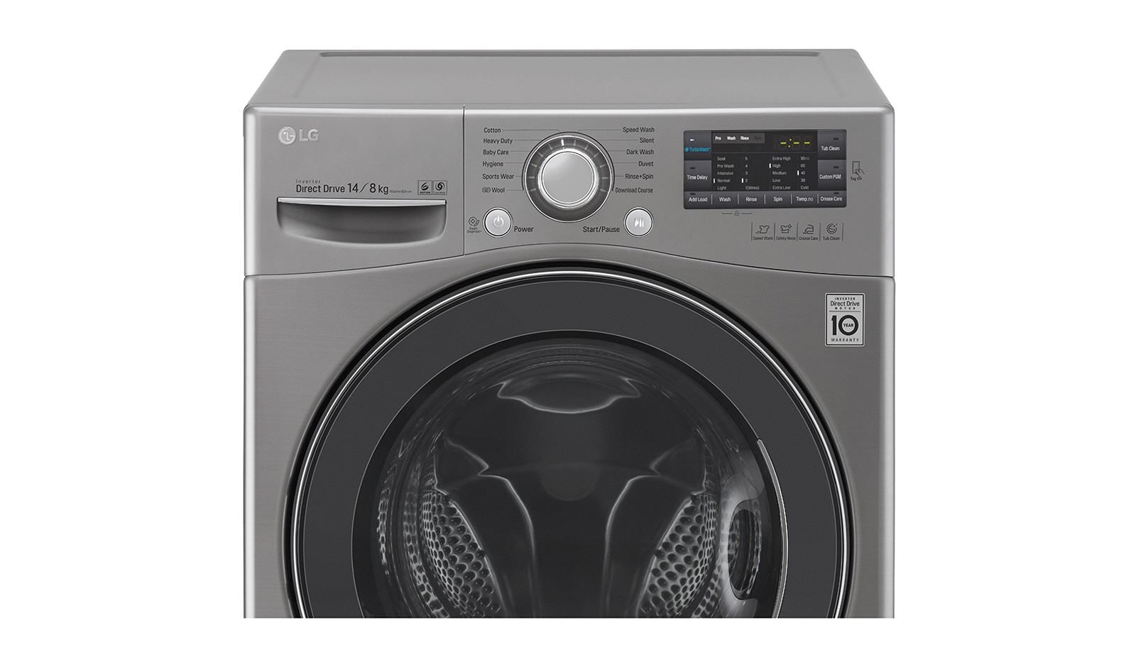 LG Lavasecadora, 14/8Kg Carga Frontal, 6MotionDD, TurboWash™, color Tipo Acero Inox\t\t\t\t\t\t, WD1477RD