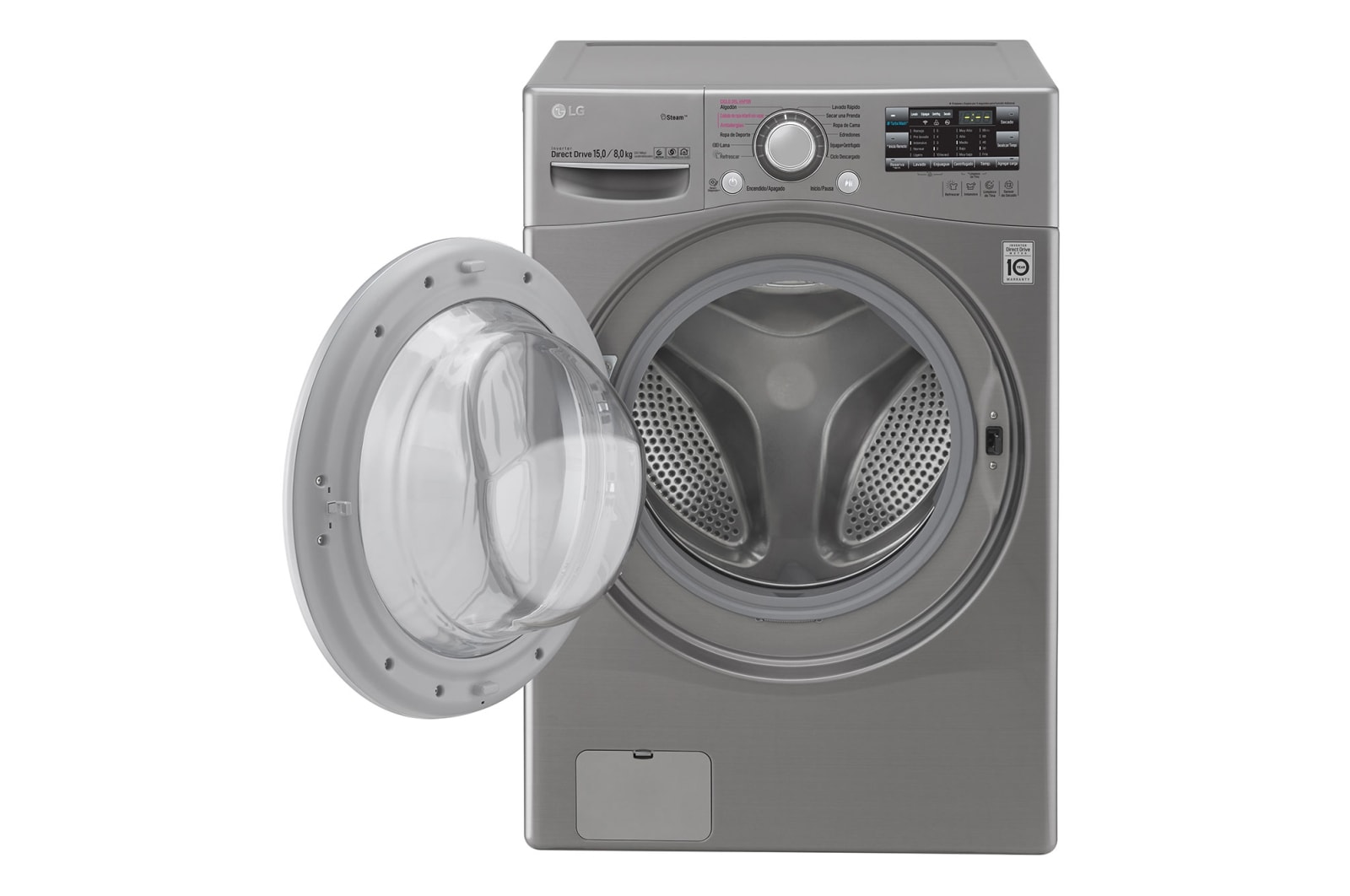 LG  Lavadora – Secadora Carga Frontal con Motor Inverter Direct Drive y Capacidad Total de 15 kilos de lavado y 8 kilos de secado, WD1577RD